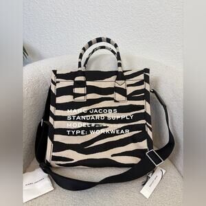 Marc Jacobs Black and Cream Animal Print Bag